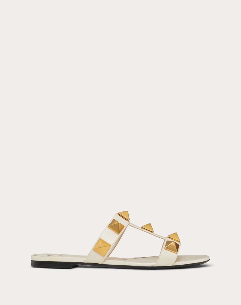 FLAT ROMAN STUD CALFSKIN SLIDE SANDAL - Image 6